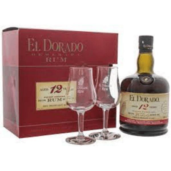 Rum El Dorado 12 Years  Glass Pack 2 bicchieri