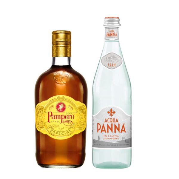 Pampero Especial (70 cl) con Acqua Panna