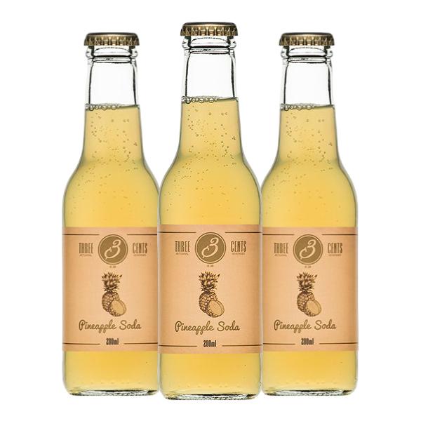 Three Cents Pineapple Soda (20 cl) 3 pezzi